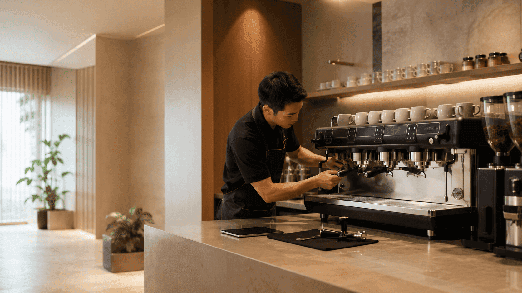 บริการกาแฟและการทำลาเต้อาร์ต